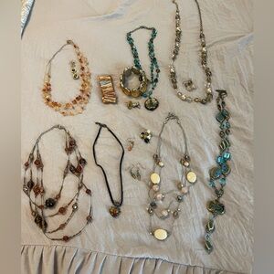 Costume jewelry lot assorted necklaces bracelets some earrings